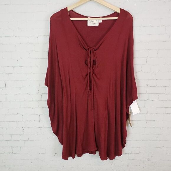 Green Dragon Swim Cover Up Red Maroon S Oversized Tunic - Picture 3 of 10